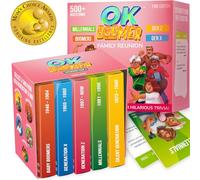 Quokka OK Boomer Family Board Games for Adults - Trivia Card Games for Adults and Family Pink Edition - Travel Board Games - Fun Party Millennials vs Boomers Game for All Ages 15+