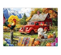 QUOKKA Puzzle For Adults - 500 Piece Farm Themed Jigsaw Puzzle, Original Collage Artwork Hand Finished By Artist, Unique Cut Strong Grip Pieces, Matte Finish, FSC Recyclable