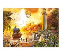 QUOKKA Puzzle For Adults - 500 Piece Lighthouse Jigsaw Puzzle, Original Collage Artwork Hand Finished By Artist, Unique Cut Strong Grip Pieces, Matte Finish, FSC Recyclable