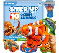 QUOKKA Puzzles For 2 3 Year Olds - Floor Toddler Puzzles Age 3-5 - Educational Jigsaw Toys 2-3 yo - 8 Realistic Ocean Animal Shapes - Large Pieces Games for Children - Gift For Kids