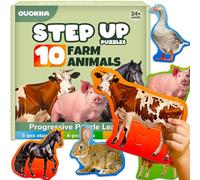 QUOKKA Puzzles For 2 3 Year Olds - Floor Toddler Puzzles Age 3-5 - Educational Jigsaw Toys 2-3 yo - 8 Realistic Farm Animal Shapes - Large Pieces Games for Children - Gift For Kids