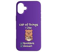 Quokka Ramen List of Things I Like Cute Kawaii Case for iPhone 16 Plus