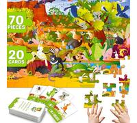 QUOKKA Riddle Jigsaw Puzzles for Kids, Age 3+, Educational Toys - 70 Pcs Kids Search And Find Puzzles - 20 Illustrated Guessing Cards With Australia Animals - Boys & Girls Gift