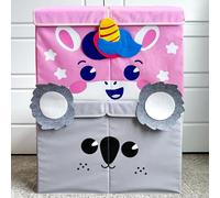 QUOKKA Set of 2 Toy Storage Box for Boys and Girls - 63x41x20 cm Toy Chest Organizers for Kids - Collapsible - Handles - Flip-Top Lids - Fabric Foldable Bin for Playroom - Nursery Room Organization