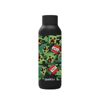 Quokka Solid Minecraft Jet Black Camouflage Insulated Stainless Steel Water Bottle 510 ml - Double-Wall Vacuum, 12 h Hot and 18 h Cold, Wide Mouth, Leak-Proof Lid, Gift Idea