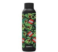 Quokka Solid Minecraft Jet Black Camouflage Insulated Stainless Steel Water Bottle 630 ml - Double-Wall Vacuum, 12 h Hot and 18 h Cold, Wide Mouth, Leak-Proof Lid, Gift Idea