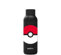 Quokka Solid Pokémon Jet Black Pokeball Insulated Stainless Steel Water Bottle 510 ml - Double-Wall Vacuum, 12 h Hot and 18 h Cold, Wide Mouth, Leak-Proof Lid, Gift Idea