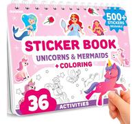QUOKKA Sticker Book for Kids Ages 3-5 Fairy Tale - Toddler Activity Book, Draw and Stick Creative Workbook with 500+ Stickers, Create Your Own Magical Scenes for Travel Quiet Time Play