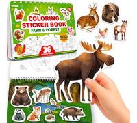 Quokka Sticker Book for Kids Ages 3-5 Farm and Forest - Toddler Activity Book, Draw and Stick Creative Workbook with 500+ Stickers, Create Your Own Nature Scenes for Travel Quiet Time Play