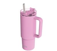 Quokka Stream Blossom Pink Tumbler 950ml - Multifunctional Lid with Straw - Double Wall Insulation - Stainless Steel Reusable