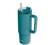 Quokka Stream Midnight Green Tumbler 950ml - Multifunctional Lid with Straw - Double Wall Insulation - Stainless Steel Reusable