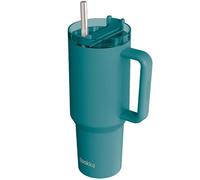 Quokka Stream Midnight Green Tumbler 950ml - Multifunctional Lid with Straw - Double Wall Insulation - Stainless Steel Reusable