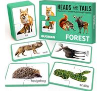 QUOKKA Toddler Puzzles Ages 2-4 - 100% Self-Correcting 16 Realistic Matching Forest Animals - Educational Toddler Puzzles Ages 1-3 with 32 Pcs - Memory Matching Games for 3-5 Years Old Boys and Girls