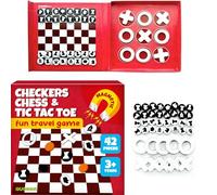 Quokka Travel Games For Kids 3-5 - 3 in 1 Magnetic Chess&Checkers&TicTacToe Game - Plane Activities Board Games for 4-6 year olds - Road Trip I Plane I Car Ride - Magnetic Toddler Travel Toys 8-12