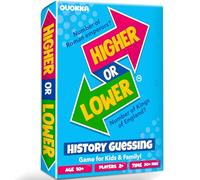 QUOKKA Trivia Board Games for Kids and Adults - Version V2.0 - Family Night History Games 4xSet Higher or Lower Trivia Cards | Guess Fun Questions | 2 + Players - Challenge Your History Knowledge
