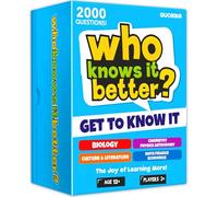 QUOKKA Trivia Card Games For Kids 8-12 - Set 4 in 1 Board Games for Adults & Teens 12+ Who Know It Better? - Kids & Family Card Quiz - Fun & Educational Questions for Children & Family Gatherings