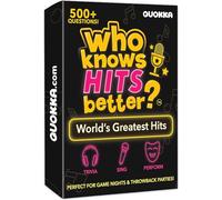 QUOKKA Who Knows Hits Better? 500+ Questions Music Games - The Ultimate Music Trivia Challenge for Adult & Family Party Games - Fun Singing, Karaoke & Guess-The-Song Game Night for Teens & Girls