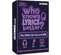 QUOKKA Who Knows Lyrics Better? 500+ Lyric Challenges - 90s & 2000s Hip-Hop & R&B Edition - Ultimate Music Trivia & Singing Game for Adults & Families - Fun Karaoke & Party Game Night for Music Lovers