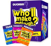 Quokka Who'll Make Me Laugh? Party Game for Adults - Fun Card Game for Group 100 Tasks | You Laugh You Loose | Funny Challenges | - Hilarious Game Night