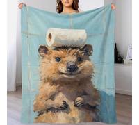 Quokka with Toilet Paper Blanket Gift Washable Fluffy Cozy Tv Blanket for Bedroom And Offices Boyfriend 70x80inch(180x200cm)