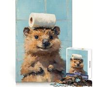 Quokka with Toilet Paper Jigsaw Puzzles for Adults1000 Pieces Smart Game Quiet Calm Pattern Assembly Amazing Present (38x26cm)