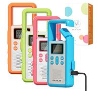 QUOLIX Kids Walkie Talkies Rechargeable, 8 Channels Long Range Walkie Talkies for Boys Girls Ages 3-12, Camping Hiking Toys with SOS/VOX/Torch, Birthday Gift for Kids, 12H Battery & USB Charging