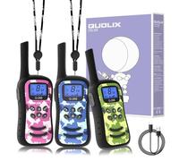 QUOLIX Walkie Talkies for Kids 3-12, Rechargeable 36 Hours Working Time 2 way Radio Long Range, LED Torch 99 Passwords,Family Outdoor Camping Toys Gift for Birthday Xmas