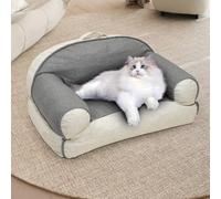 quolliter Medium Size Dog & Cat Sofa Bed - Washable, Removable, Soft & Comfortable Pet Couch with Anti-Slip Bottom, Perfect for Medium Dogs & Indoor Cats (20" L x 15" W x 8" Th)