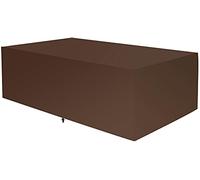 Quoohome Garden Furniture Covers 420D Heavy Duty Oxford Fabric Windproof Waterproof Anti-UV Cube Outdoor Patio Table Cover Brown-213x132x74cm(84x52x29in)