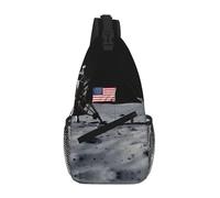 quopvn Astronaut On The Moon Print Cross Chest Bag Diagonally Durable & Comfortable For Travel And Daily Use, Black, One Size