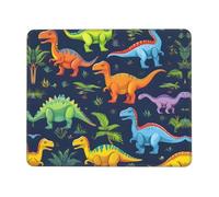 quopvn Colorful Dinosaurs Print Washable Mousepad Cloth, Non-Slip Rubber Base Computer Mousepads for Laptop