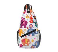 quopvn Colorful Elephant Print Cross Chest Bag Diagonally Durable & Comfortable For Travel And Daily Use, Black, One Size