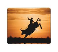 quopvn Cool Bull Riding Print Washable Mousepad Cloth, Non-Slip Rubber Base Computer Mousepads for Laptop