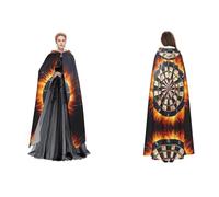 quopvn Dart Board Print Hooded Cloak For Halloween, Cosplay, Masquerade & Costume Parties â€“ Oversized Cloak, Black, One Size