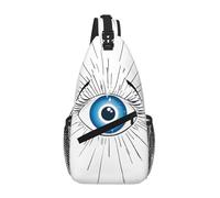 quopvn Evil Eye Print Cross Chest Bag Diagonally Durable & Comfortable For Travel And Daily Use, Black, One Size