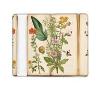 quopvn Floral in The Old Book Print Washable Mousepad Cloth, Non-Slip Rubber Base Computer Mousepads for Laptop