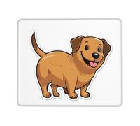 quopvn Funny Dachshund Dog Print Washable Mousepad Cloth, Non-Slip Rubber Base Computer Mousepads for Laptop