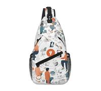 quopvn I Love The 90s Illustration Print Cross Chest Bag Diagonally - High-Capacity For Short Trips, Work, And Daily Use, Black, One Size