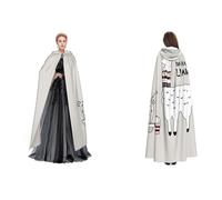 quopvn No Drama Llama Print Hooded Cloak For Halloween, Cosplay, Masquerade & Costume Parties â€“ Oversized Cloak, Black, One Size
