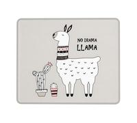 quopvn No Drama Llama Print Washable Mousepad Cloth, Non-Slip Rubber Base Computer Mousepads for Laptop