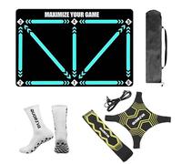 Quoriva Football Training Mat with Anti-Slip Socks & Belt, Non-Slip, Silent Footwork & Ball Control, Durable for All Ages - Football Mastery Mat