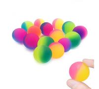 Quorlis Bouncy Balls - 15 Pcs Colourful Dual-Tone Bouncy Ball Set for Kids Party Bags, Sensory Play, Decompression, School Events & Prizes, Fun Elastic Rubber Balls for Stress Relief Toys