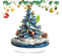Quorvex Christmas Decorations Indoor, 2d Holiday Tree Decor Desk Sign, Table Centerpieces Party Supplies for Home Office Living Room Bedroom Bookshelf Windowsill Mantel Wedding
