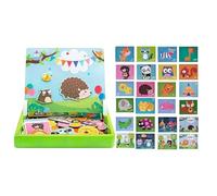 Quorvex Magnetic Puzzle,Educational Toys Magnetic Cartoon,Portable Jigsaw Magnet Tabletop Toys | for Boys Girls Preschool Car Airplane Homeschool Playroom Birthday Holiday