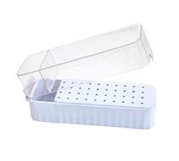 Quorvex Nail Drill Bits Holder - 40-Hole Nail Drill Bit Container,Transparent Lid Grinding Tips Display Box Dustproof for Pedicure Prep Salon Workstation Art Detailing Youth Girl