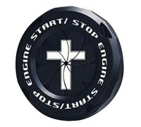 Quorvex Push Start Button Cover - Universal Cross Design Rotary Protective Sticker - Car Starter Button Cover,for Motorcycles Travel Trucks RVs Boats Vehicle Engine Trip Driver Daily Commuting