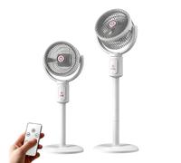 Quorvex Telescopic Floor Fan Adjustable Height Oscillating 5 Speeds Remote