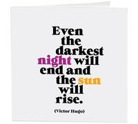 Quotable Cards "Even The Darkest Night Will End And The Sun Will Rise Victor Hugo - Greeting Card 1 EA with Envelope