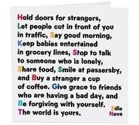 Quotable Cards "Hold Door For Strangers... The Wolr Is Yours. Edie Nova - Greeting Card 1 EA with Envelope