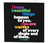 Quotable Cards "I hope Beautiful Things Happen To You... F.E. Marie - Greeting Card 1 EA with Envelope